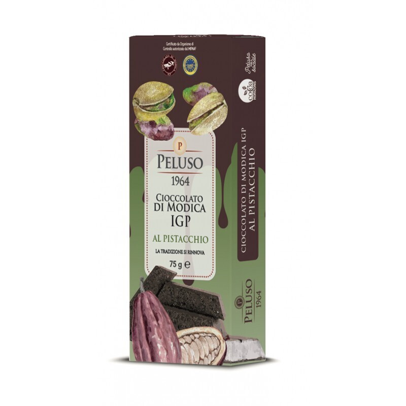 Chocolate of Modica IGP with pistachios