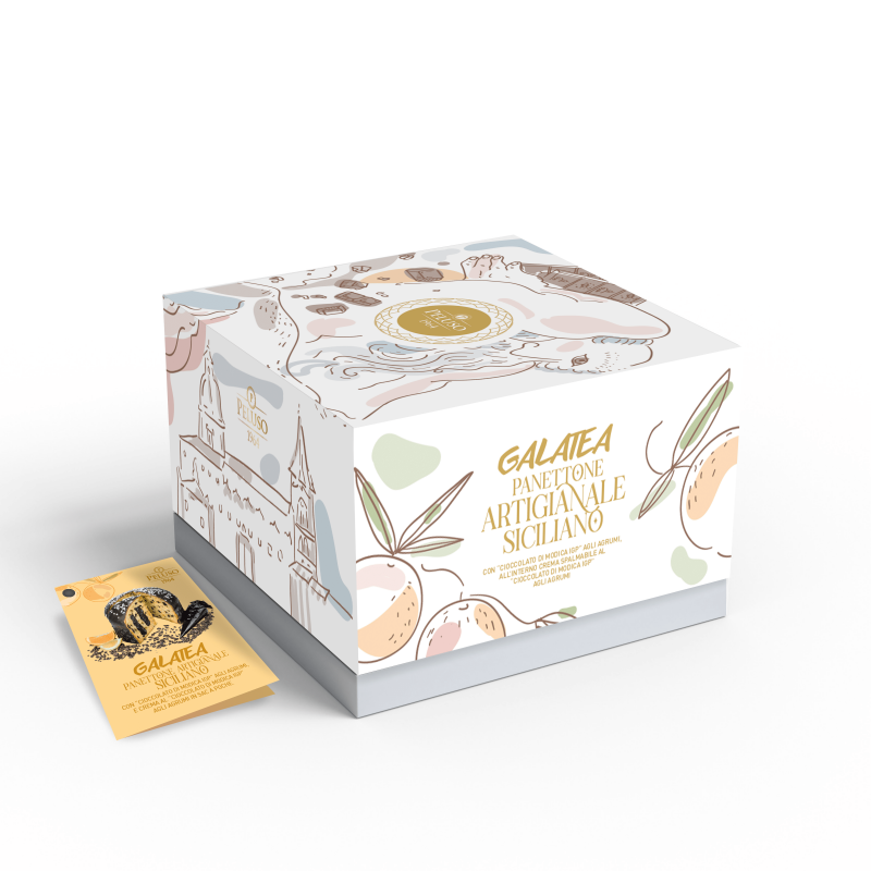 Panettone with chocolate and citrus fruits, hand-baked in the home traditions of Sicily 1 kg
