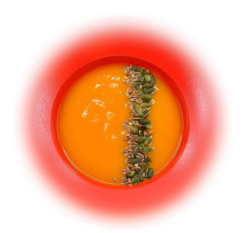 Pumpkin-sweet potato-ginger cream soup