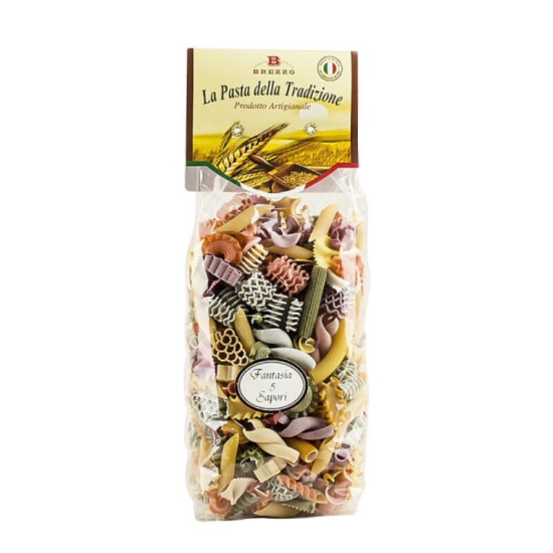 Pasta natural 5-color Farfalle arcobaleno 500 gr.
