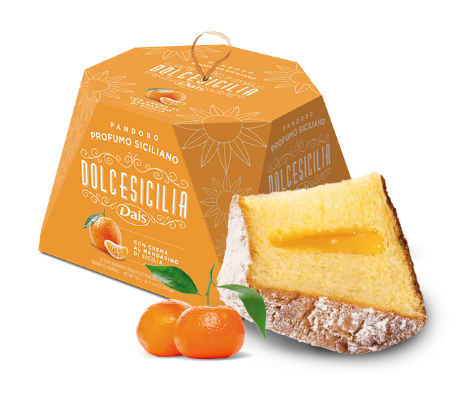 Pandoro with Sicilian tangerine cream 800 gr.