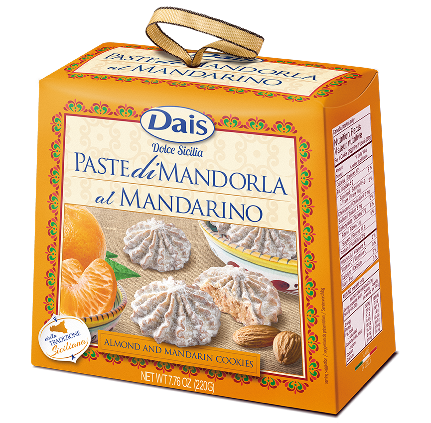 Sicilian almond flour soft cookies, tangerine 220 gr.