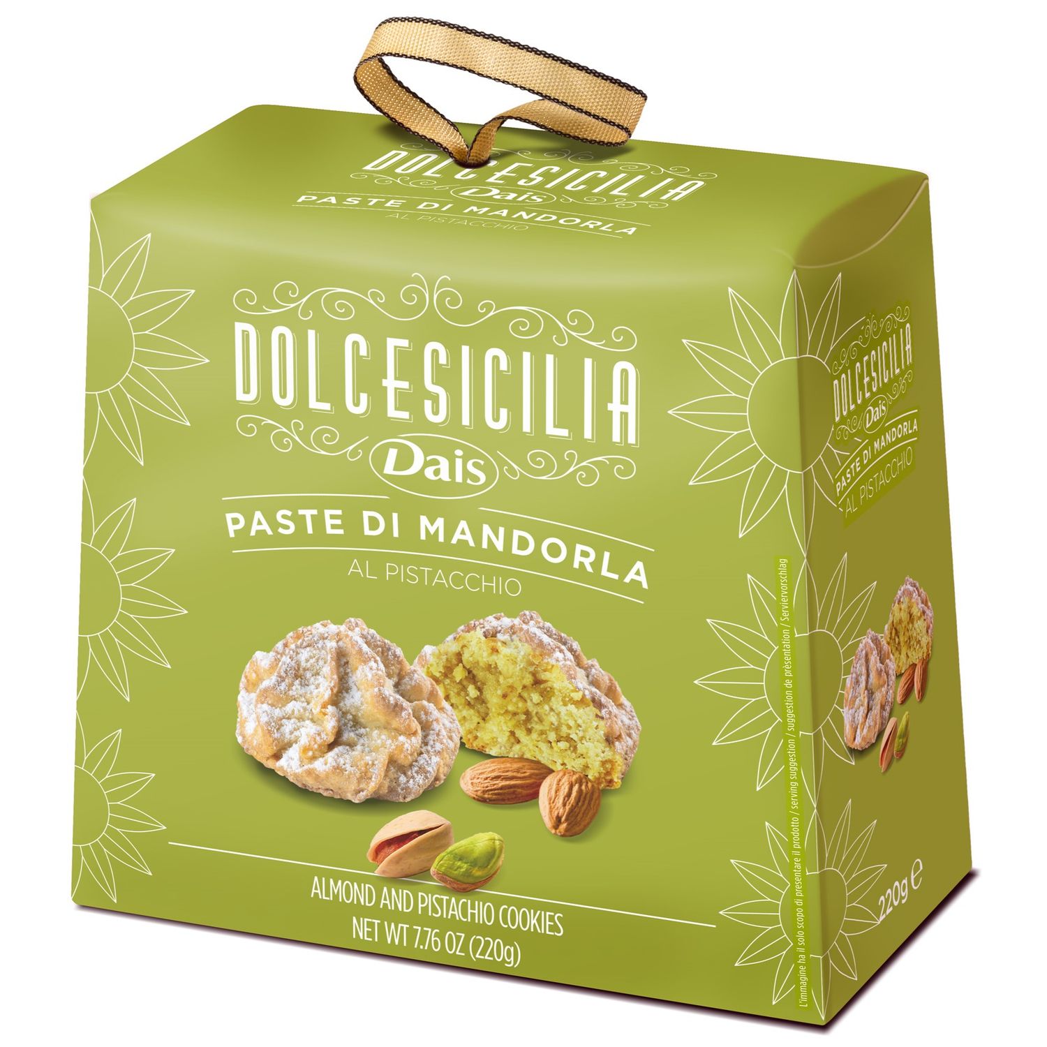Sicilian pistacchio and almond flour soft cookies 220 gr.