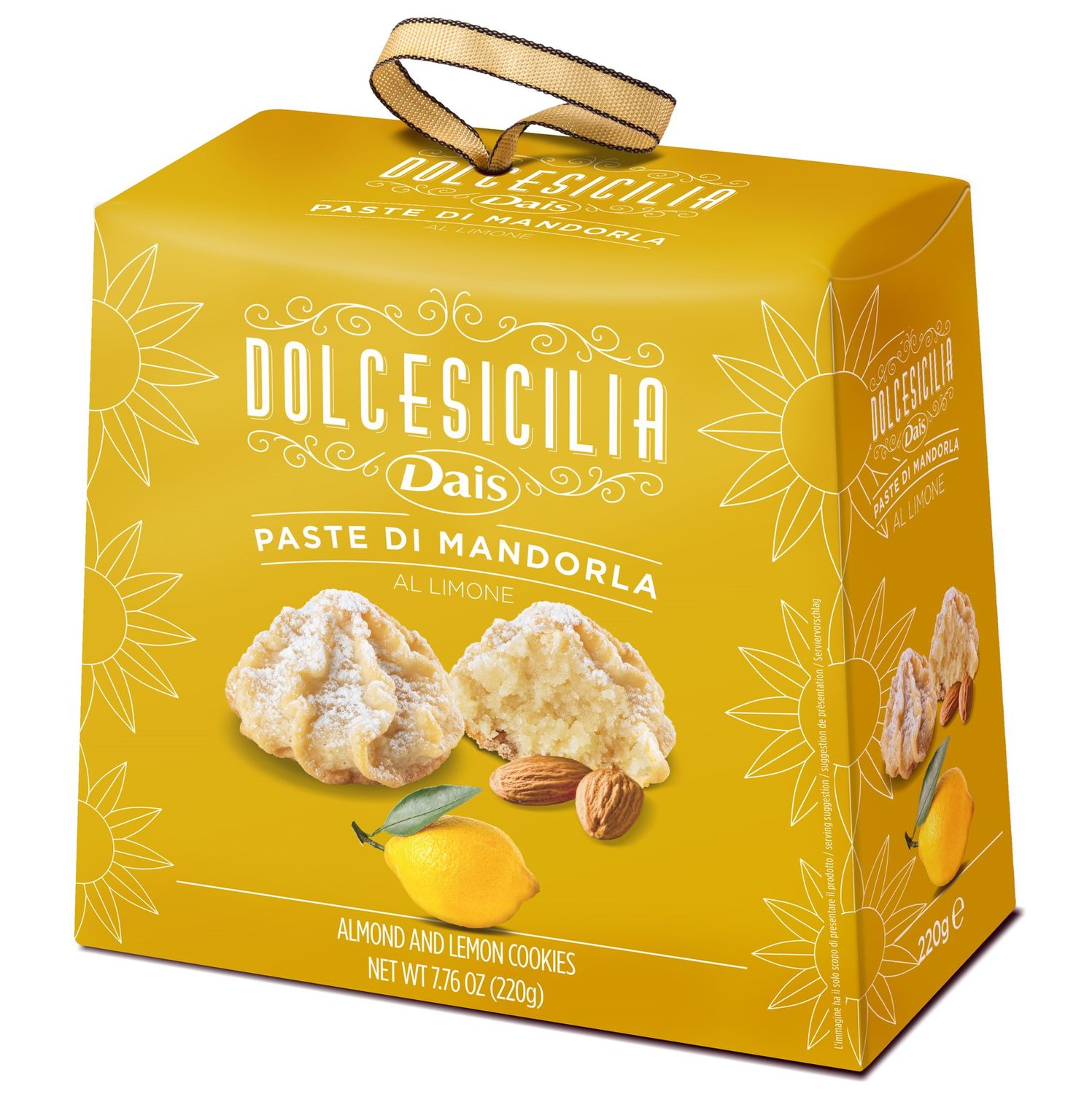 Sicilian almond flour soft cookies, lemon 220 gr.