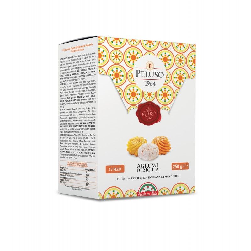 Handmade almond biscuits with citrus fruits, assorted &quot;Agrumi di Sicilia&quot; 250 gr.