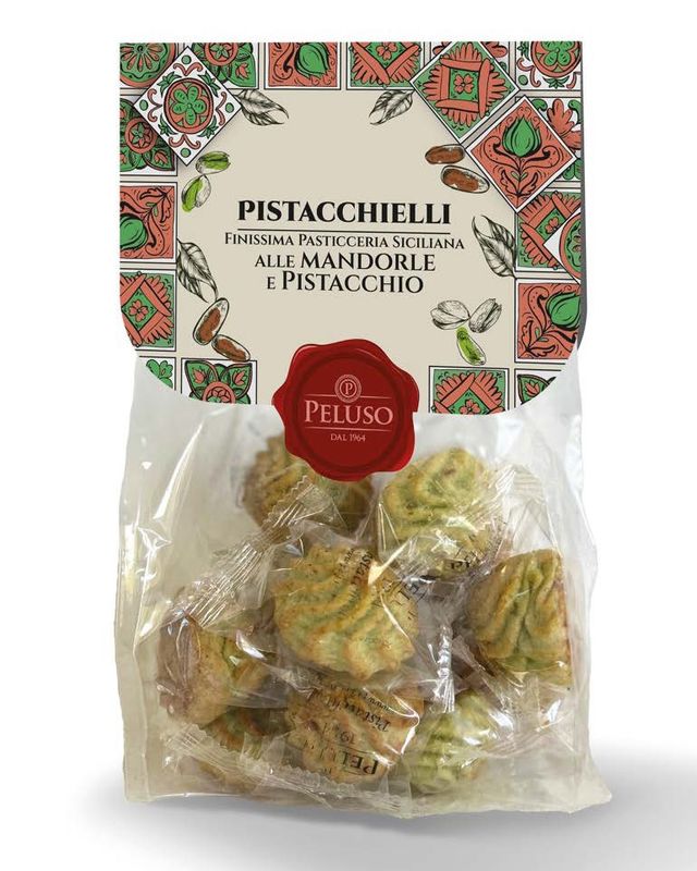 Soft handmade almond and pistachio biscuits Pistachielli 250 gr.