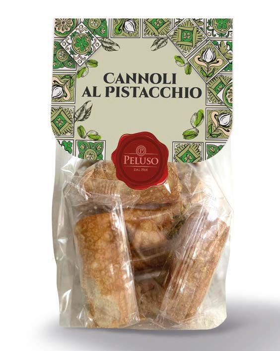 Handmade traditional Sicilian Cannoli with pistachio filling 250 gr.