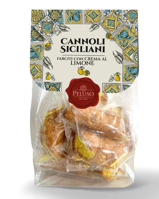 Handmade traditional Sicilian Cannoli with lemon filling 250 gr.