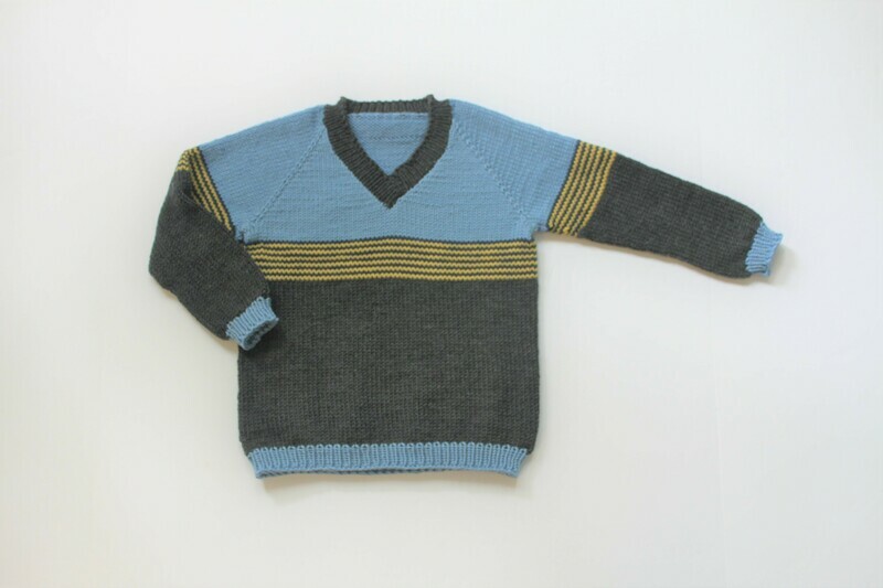 Boy&#39;s striped pullover sweater in merino wool size 2-3 years