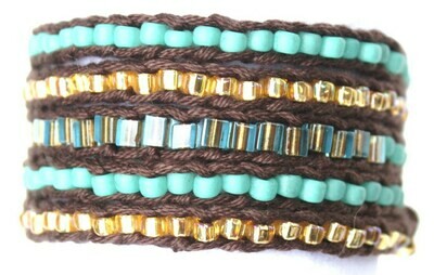 LuLi Bracelet Kit - Desert Jewel (dark brown with gold and turquoise) LuLi Bracelet Kit - Desert Jewel (dark brown with gold and turquoise)