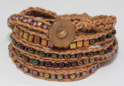 LuLi Bracelet Kit - AMBER (amber and iridescent copper and rainbow)