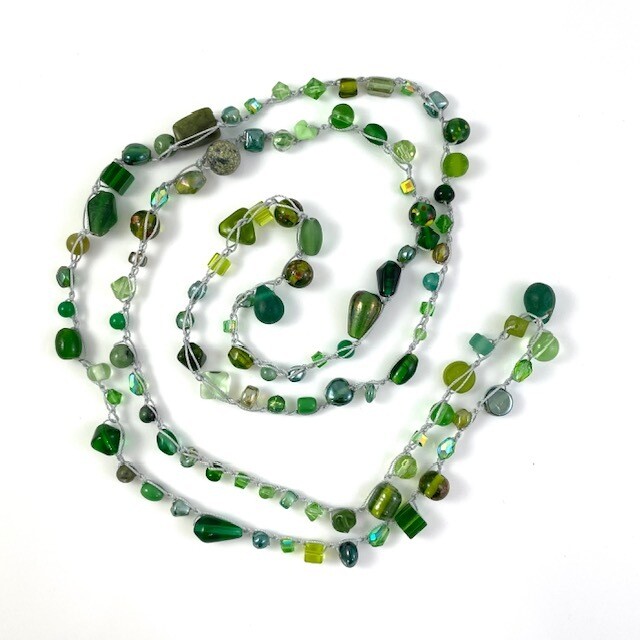 Beaded Necklace - Greens