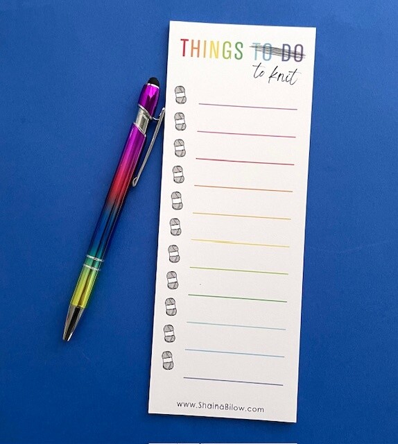 Things to Knit Notepad and Pen