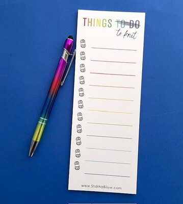 Things to Knit Notepad and Pen