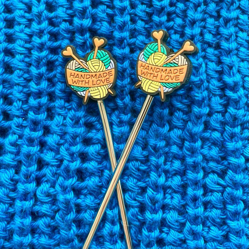 Handmade with Love Yarn Basket Knitting Needle Stoppers