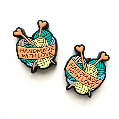 Handmade with Love Yarn Basket Knitting Needle Stoppers
