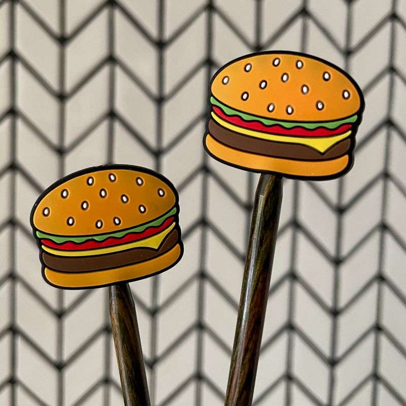 Cheeseburger Knitting Needle Stoppers