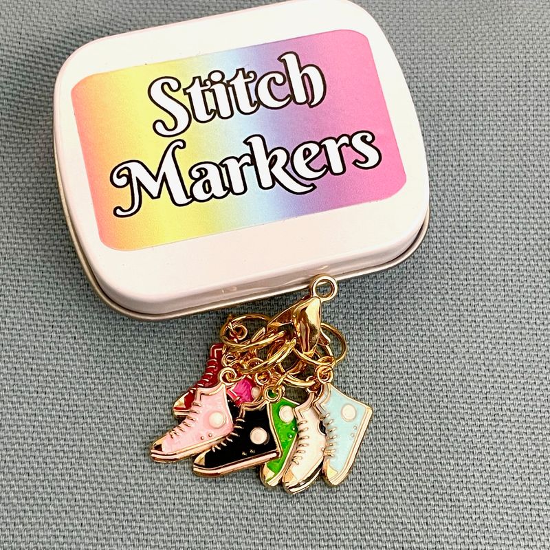 Classic High Top Sneakers Stitch Marker Set