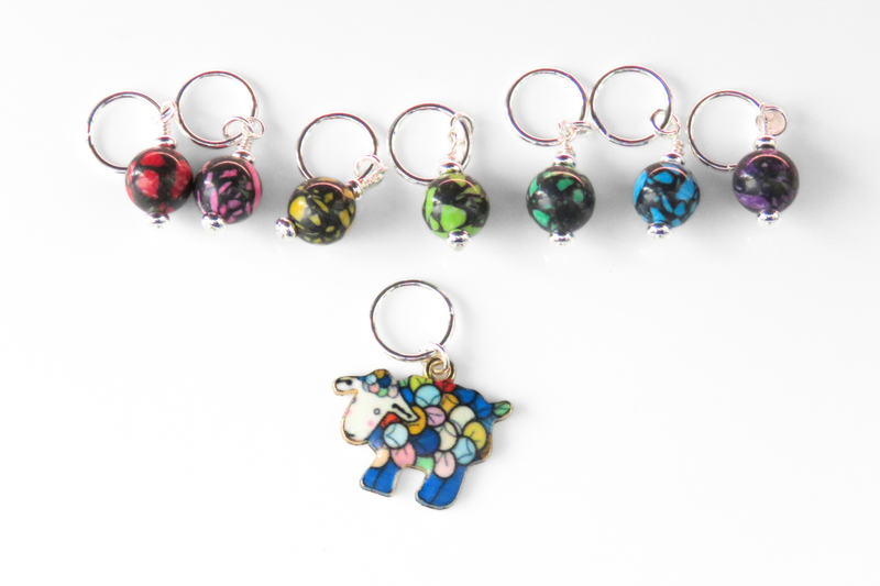 Technicolor Sheep Stitch Markers