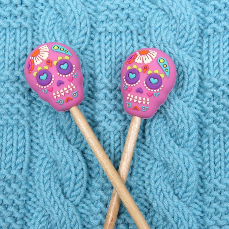 Sugar Skull Knitting Needle Stoppers