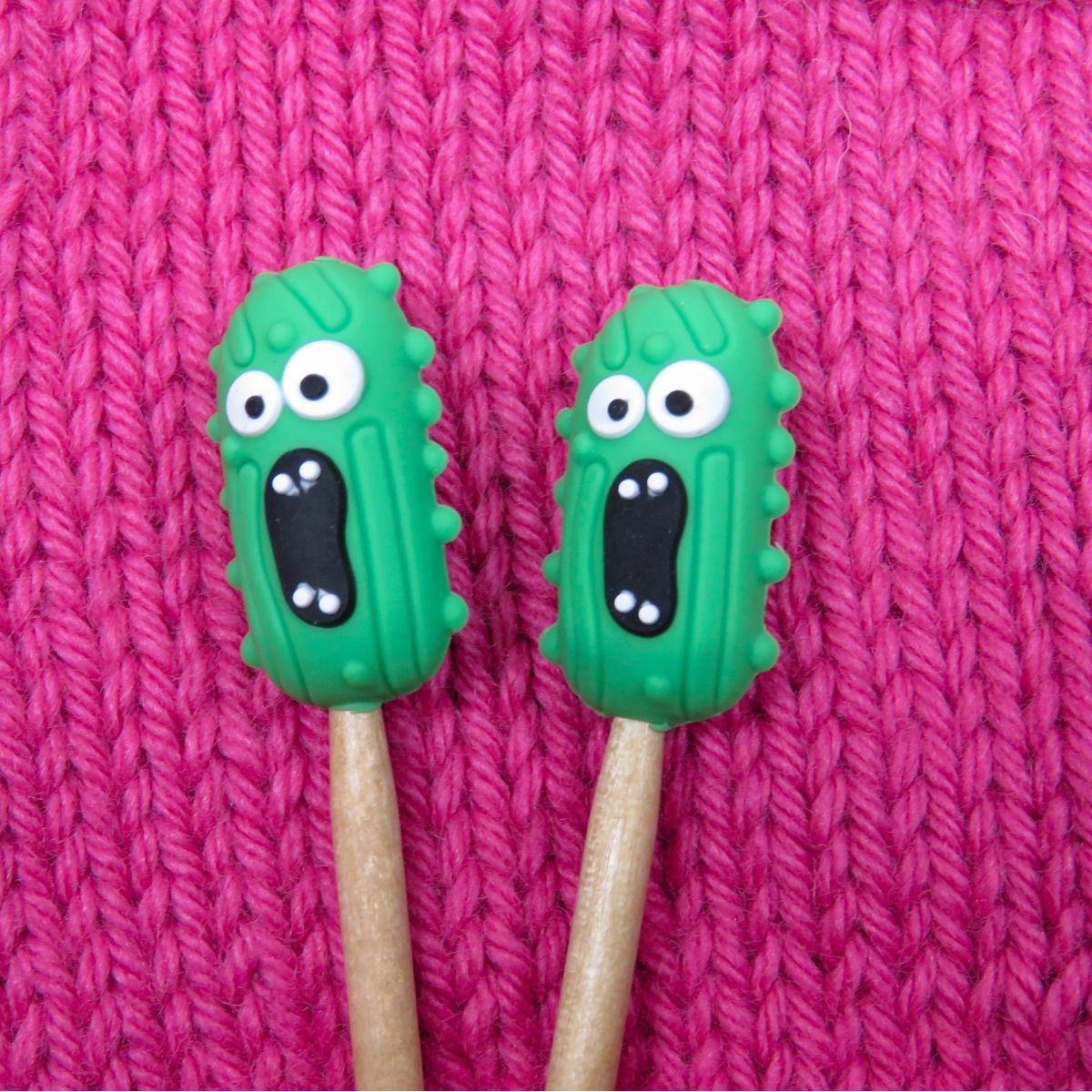 Shouting Pickle Knitting Needle Stoppers