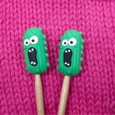Shouting Pickle Knitting Needle Stoppers