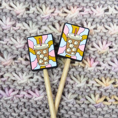 Iced Coffee Knitting Needle Stoppers