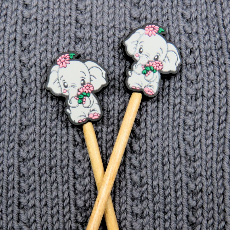 Elephant Knitting Needle Stoppers