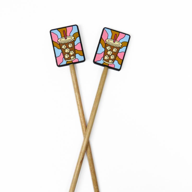 Iced Coffee Knitting Needle Stoppers