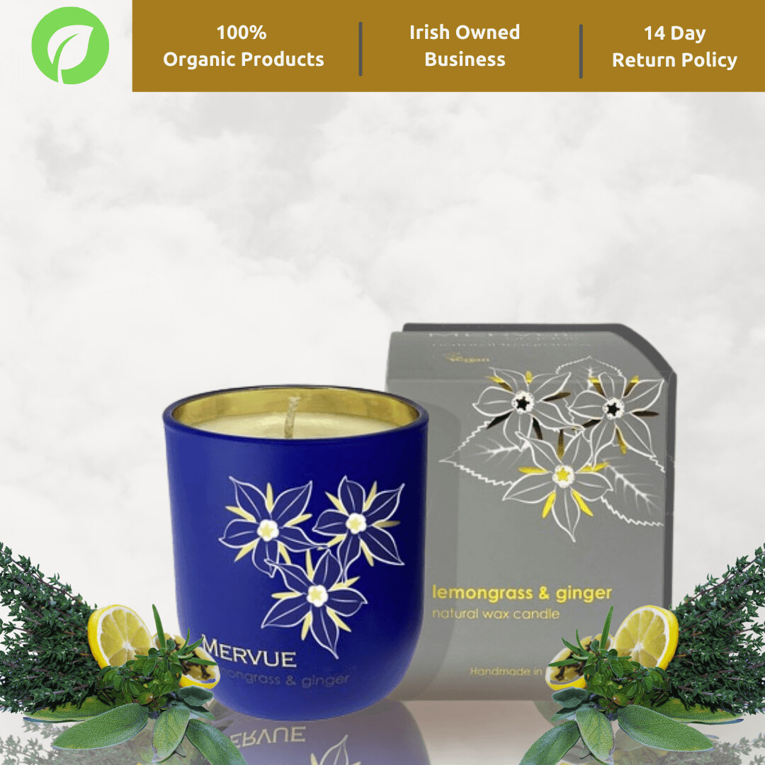Mervue natural wax candle
lemongrass & ginger
180 grams / 40 hour