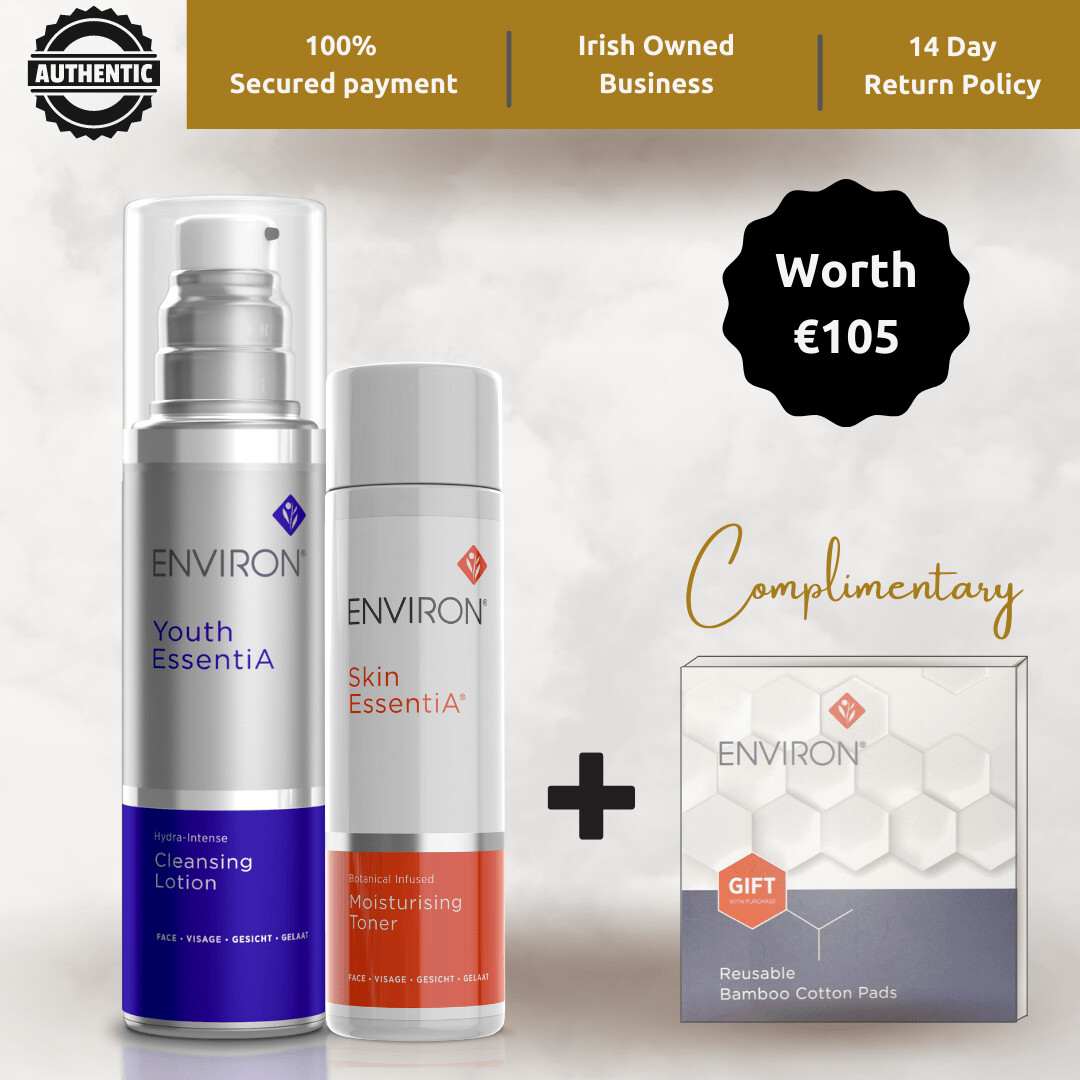 Environ Hydra Cleansing Lotion and Moisturising Toner with Complimentary  Reusable Cotton Pad