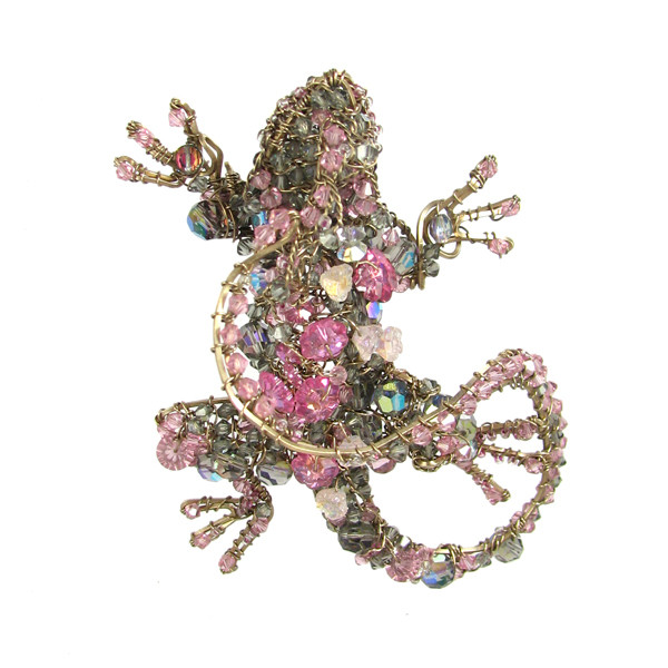 Wirework and beadwork Lizard