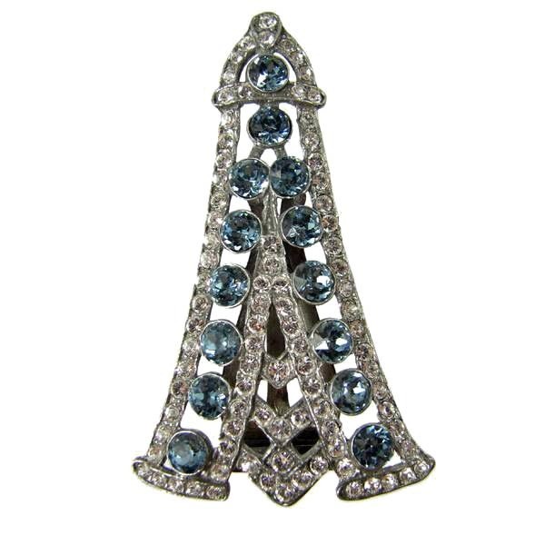 Vintage Clip with Crystal &amp; Blue stones