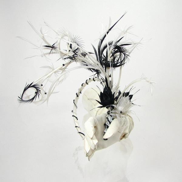 Feather headdress &quot;Black and White&quot;