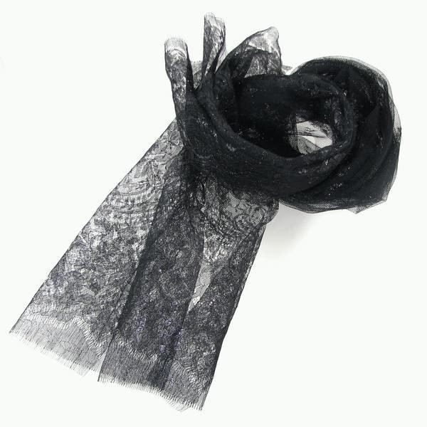 Black Chantilly Lace Scarf shawl