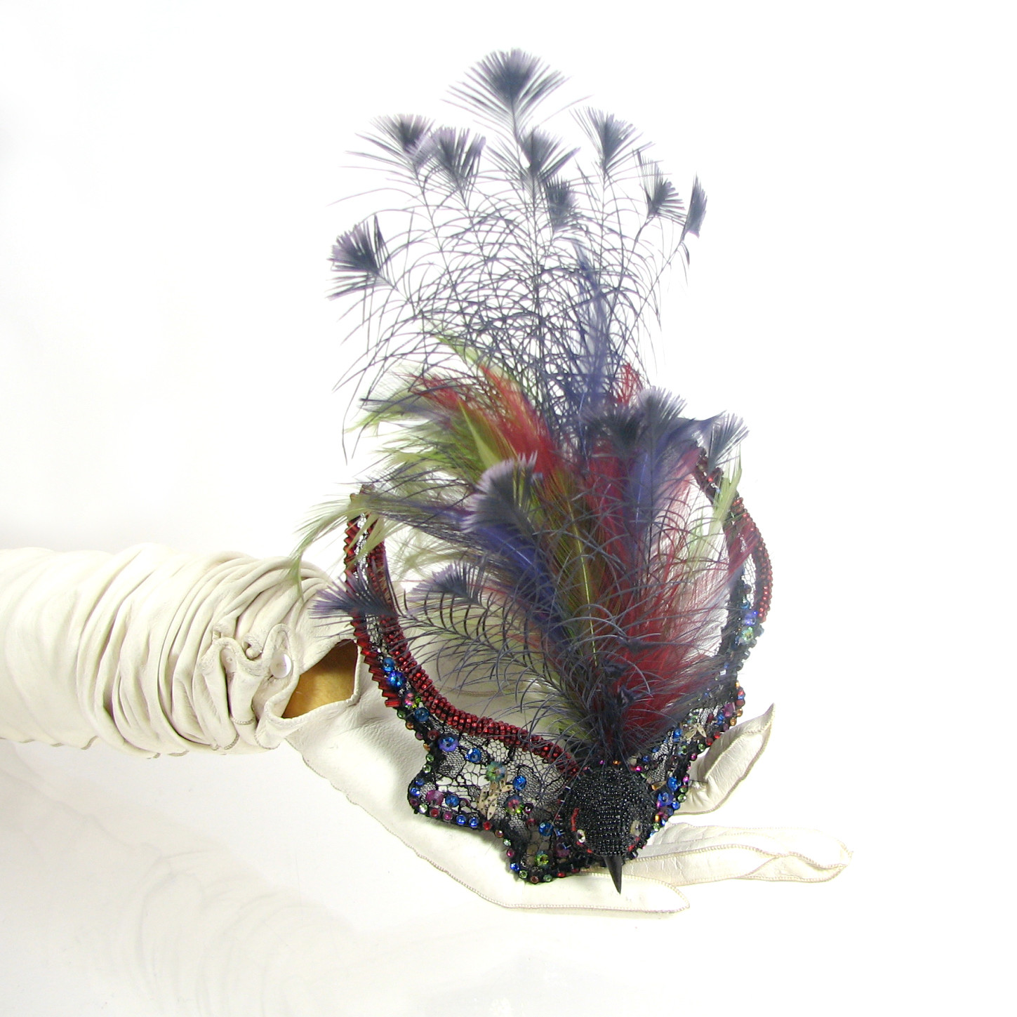 Beaded Feather Bird Hairpin