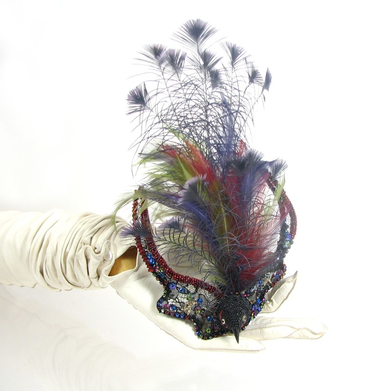 Beaded Feather Bird Hairpin