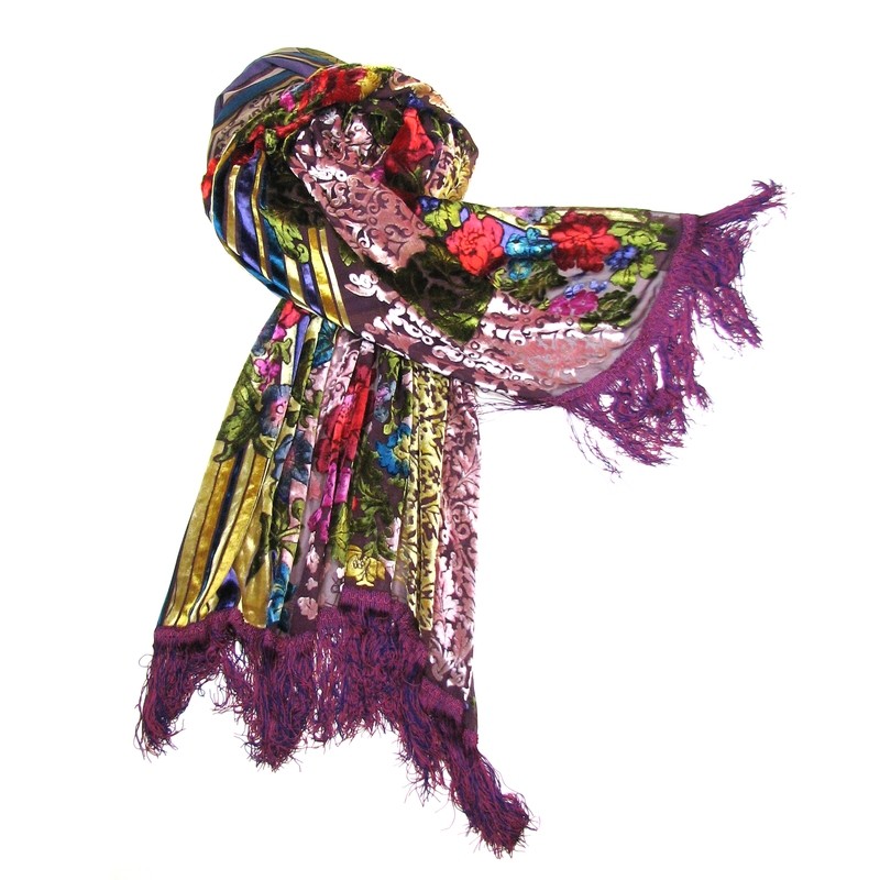 Large Silk Velvet Shawl