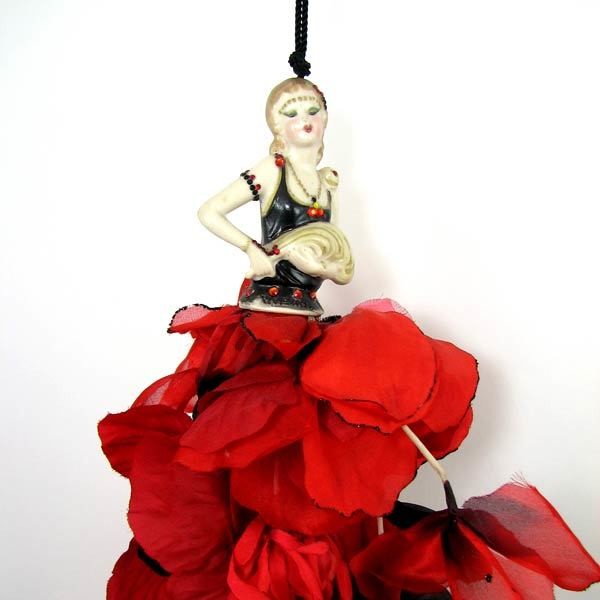 Hanging Tassel China Doll  &quot; Poppy &quot;