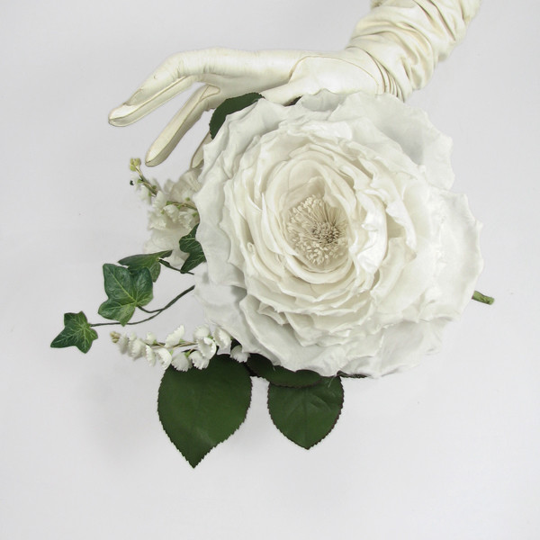 White Tuber Rose Silk Flower Corsage
