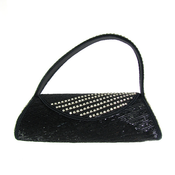 Black and Sliver Handbag with Swarofski crystals