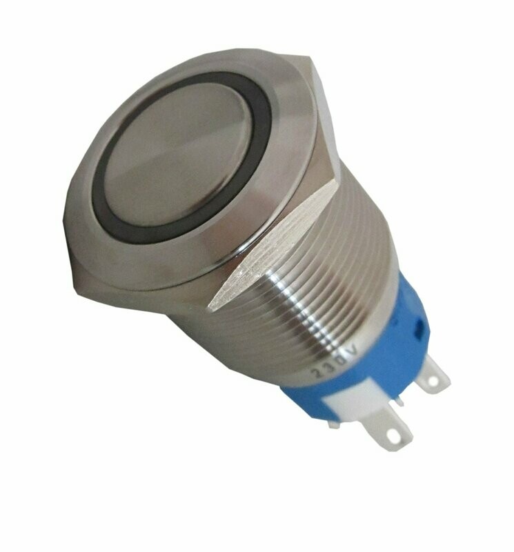 Edelstahldrucktaster 19 mm LED beleuchtet 24 V AC/DC | div. Farben Edelstahldrucktaster 19 mm LED beleuchtet 24 V AC/DC | div. Farben