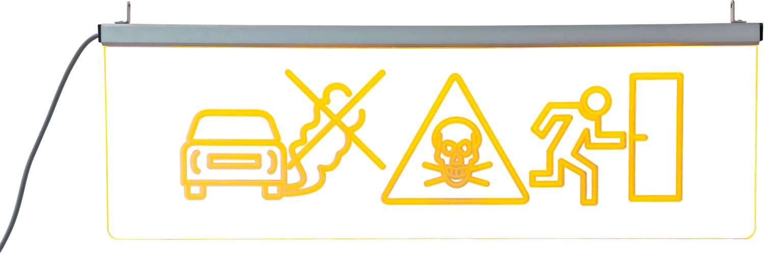 LED Leuchtschild Warnschild/ Warntransparent Piktogram "beidseitig"