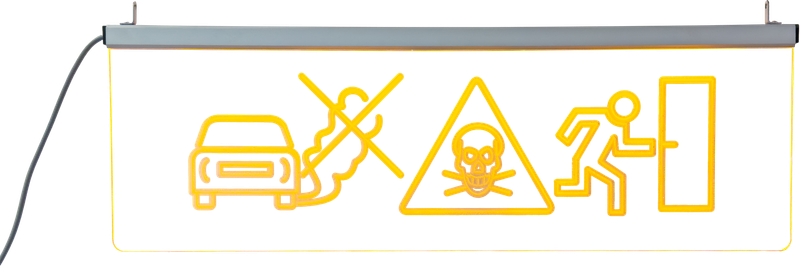 LED Leuchtschild Warnschild/ Warntransparent Piktogram "beidseitig"