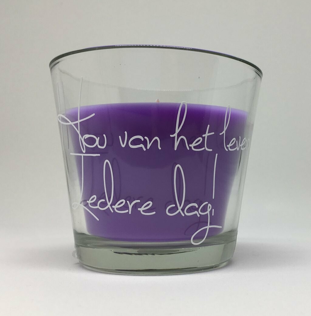 Geurkaars Lavendel in glas - Hou van het leven