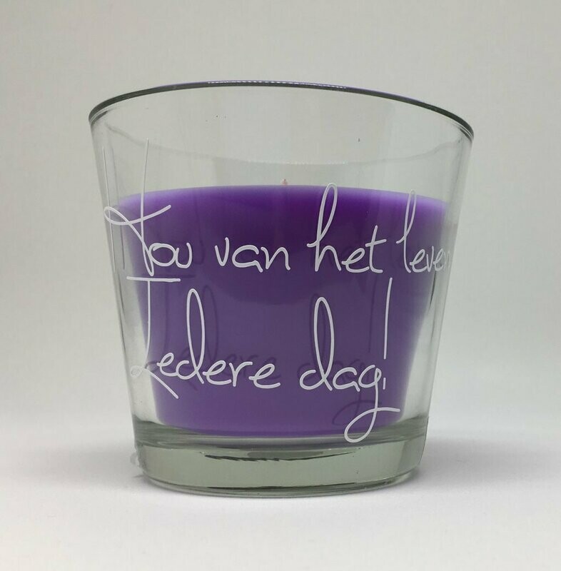 Geurkaars Lavendel in glas - Hou van het leven