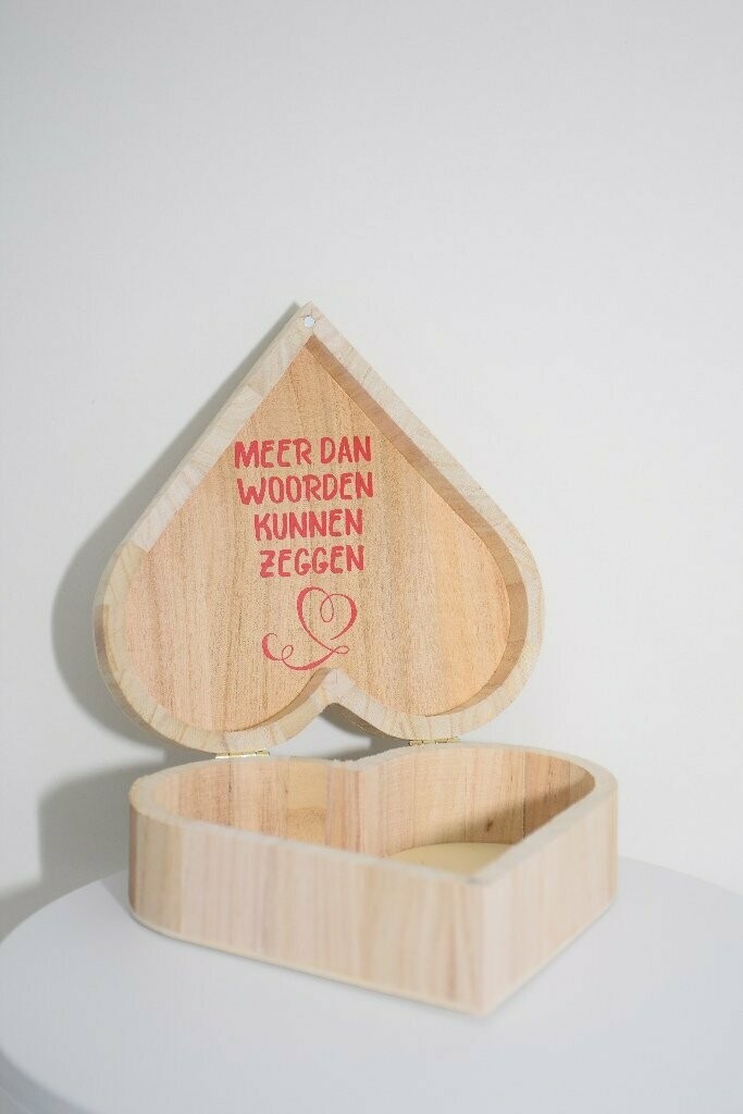 Houten doos 'I love you' (niet gepersonaliseerd)