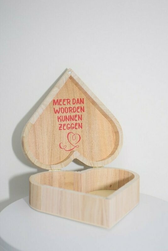Houten doos 'I love you' (niet gepersonaliseerd)