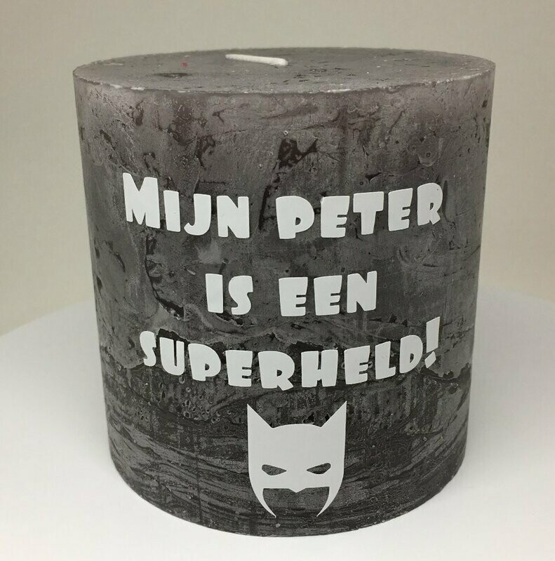 Kaars 'Mijn peter is een superheld'