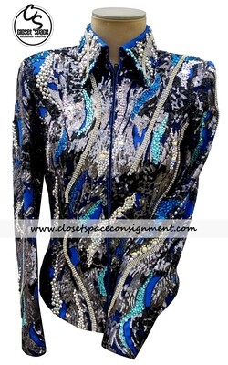 'Unbridled' Royal, Teal, Silver & Black Showmanship Set 'Unbridled' Royal, Teal, Silver & Black Showmanship Set